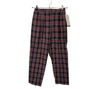 Sharon Young Plaid Pants Linen Cotton High Rise Trousers Retro Women Size 6 New
